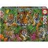 Educa - Puzzle 500 pièces - Jungle des tigres