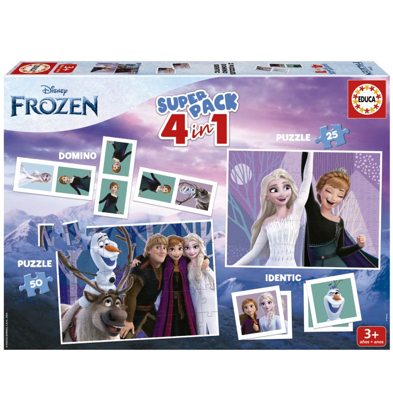 Educa - Jeux de société - Superpack 4 jeux - La Reine des Neiges