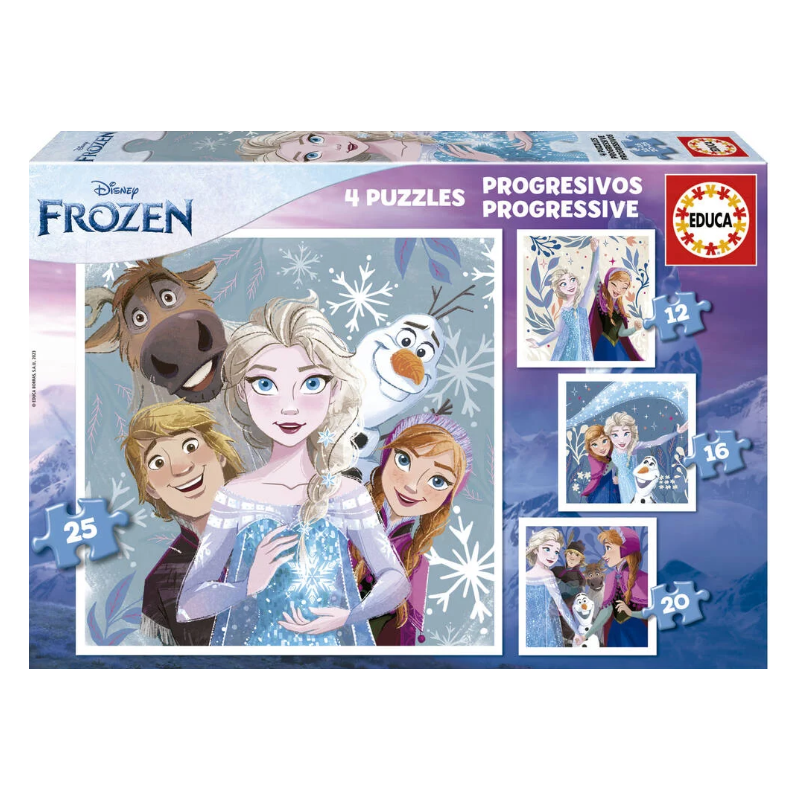 Educa - Puzzle progressif La Reine des Neiges - 12-16-20-25 pièces