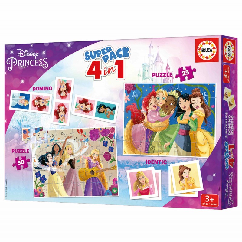 Educa - Jeu de société - Superpack 4 jeux - Disney Princesse