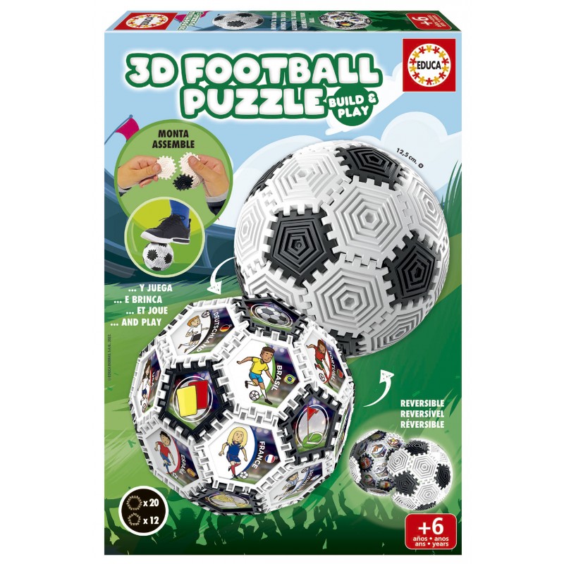 Educa - Puzzle ball 3D 32 pièces - Ballon de foot