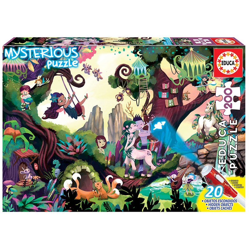 Educa - Puzzle 200 pièces - Forêt enchantée - Mysterious puzzle junior