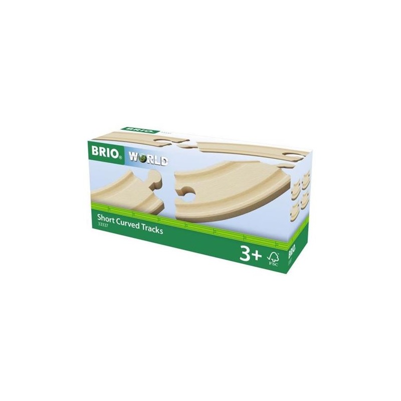 Brio - Jeu en bois - Petits Rails Courbes - 90 Mm