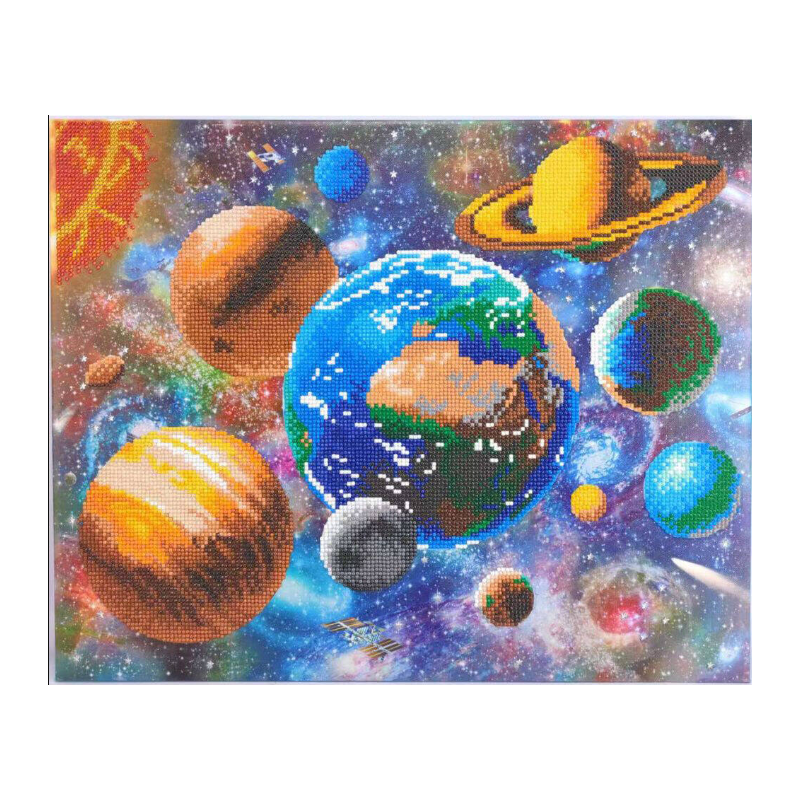 OZ - Loisirs créatifs - Crystal Art - Kit tableau broderie diamant 40x50cm - Galaxie