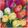 OZ - Loisirs créatifs - Crystal Art - Kit tableau broderie diamant 30x30cm - Tulipes