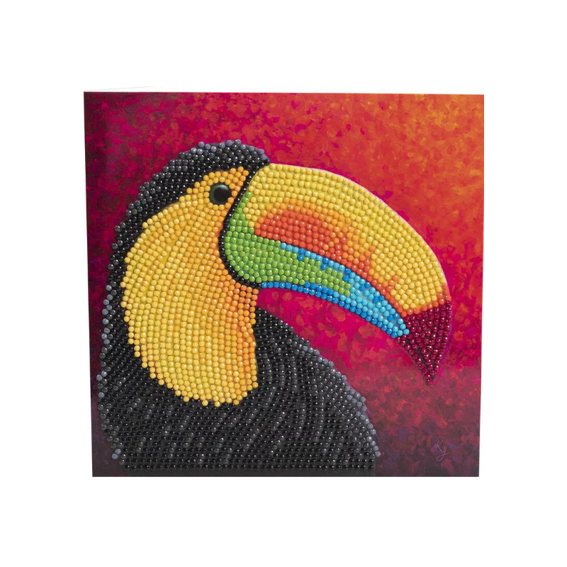 OZ - Loisirs créatifs - Crystal Art - Kit carte broderie diamant 18x18cm - Toucan