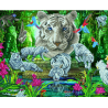 OZ - Loisirs créatifs - Crystal Art - Kit tableau broderie diamant 40x50cm - Jungle exotique