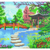 OZ - Loisirs créatifs - Crystal Art - Kit tableau broderie diamant 30x30cm - Jardin japonais