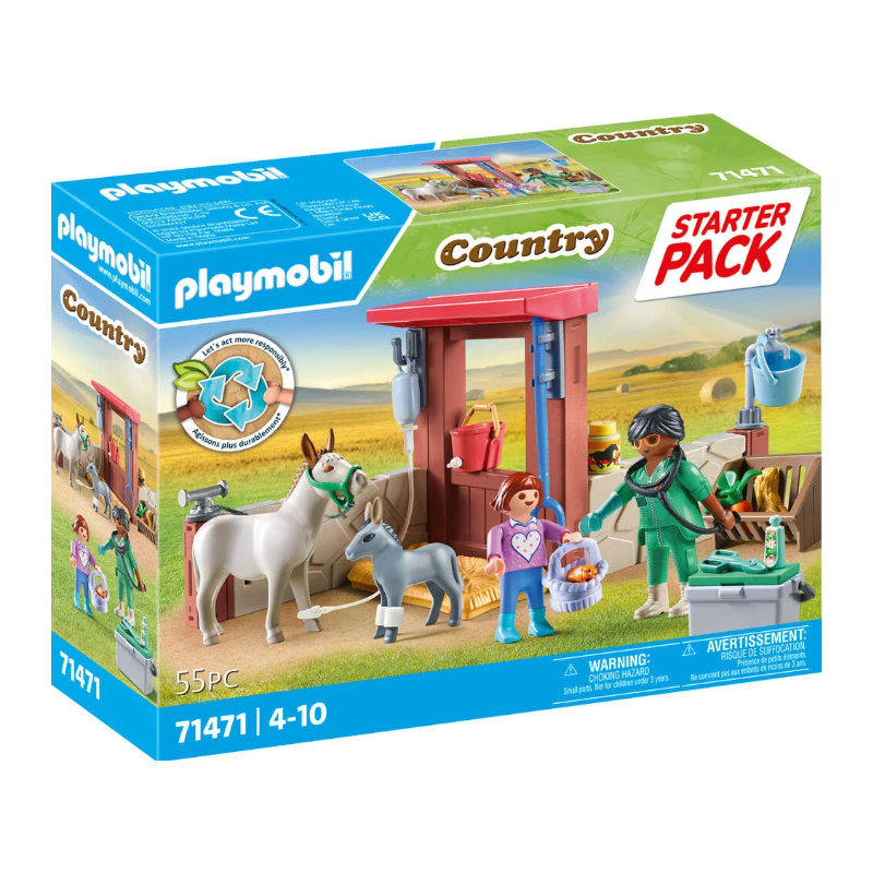 Playmobil - 71471 - Country - Starter Pack - Vétérinaire avec animaux de la ferme