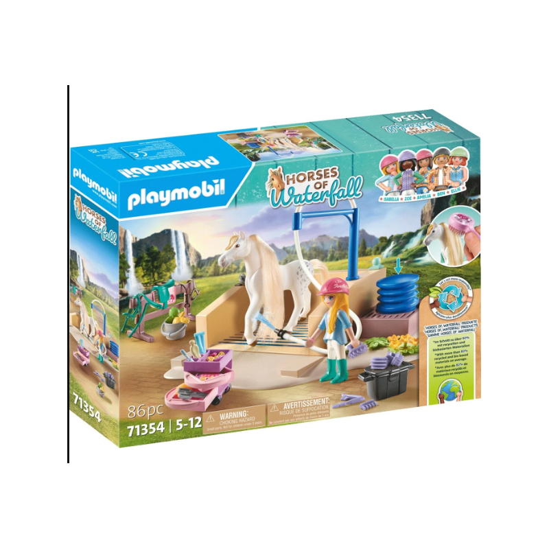 Playmobil - 71354 - Waterfall - Isabella et Lioness avec aire de lavage