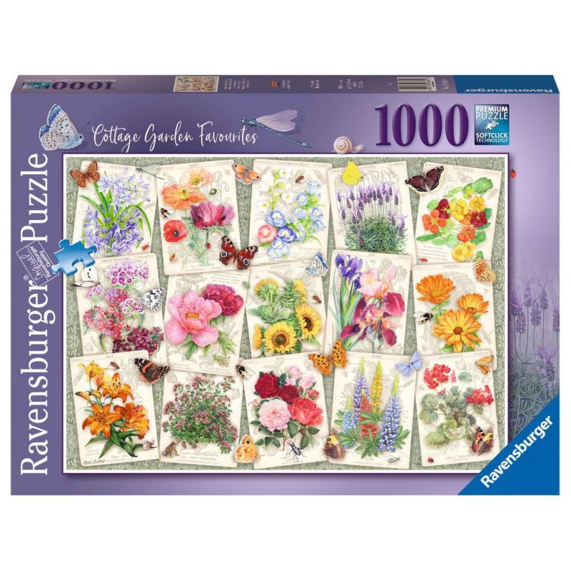 Ravensburger - Puzzle 1000 pièces - Affiches de fleurs du jardin