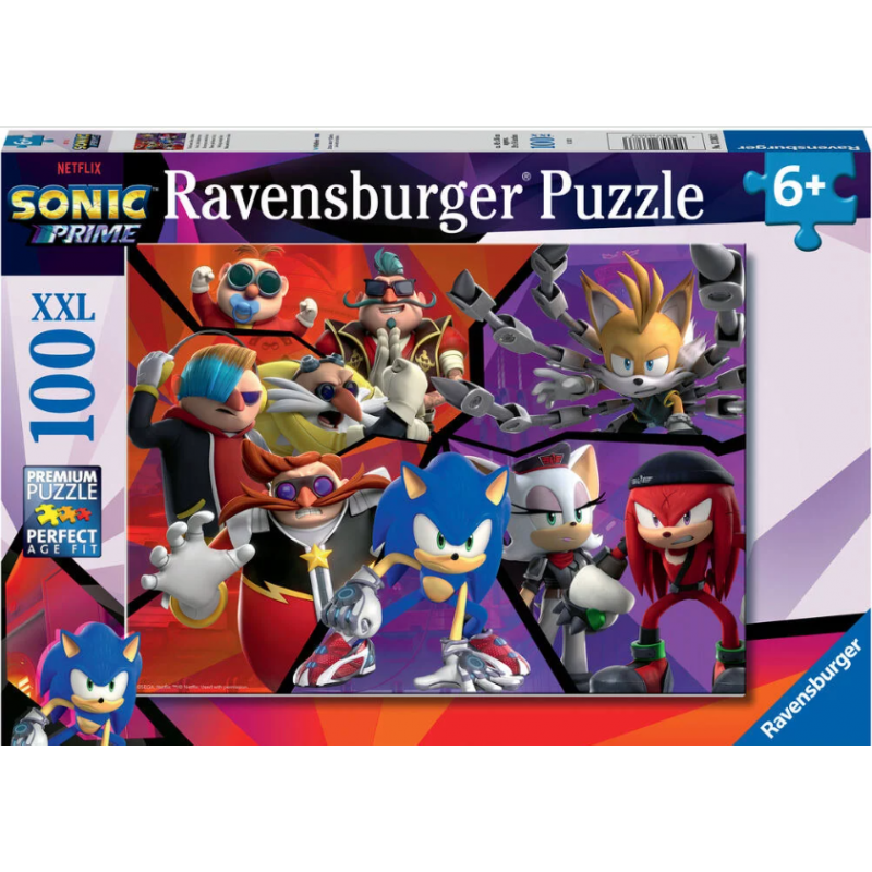 Ravensburger - Puzzle 100 pièces XXL - Rien ne peut arrêter Sonic - Sonic Prime