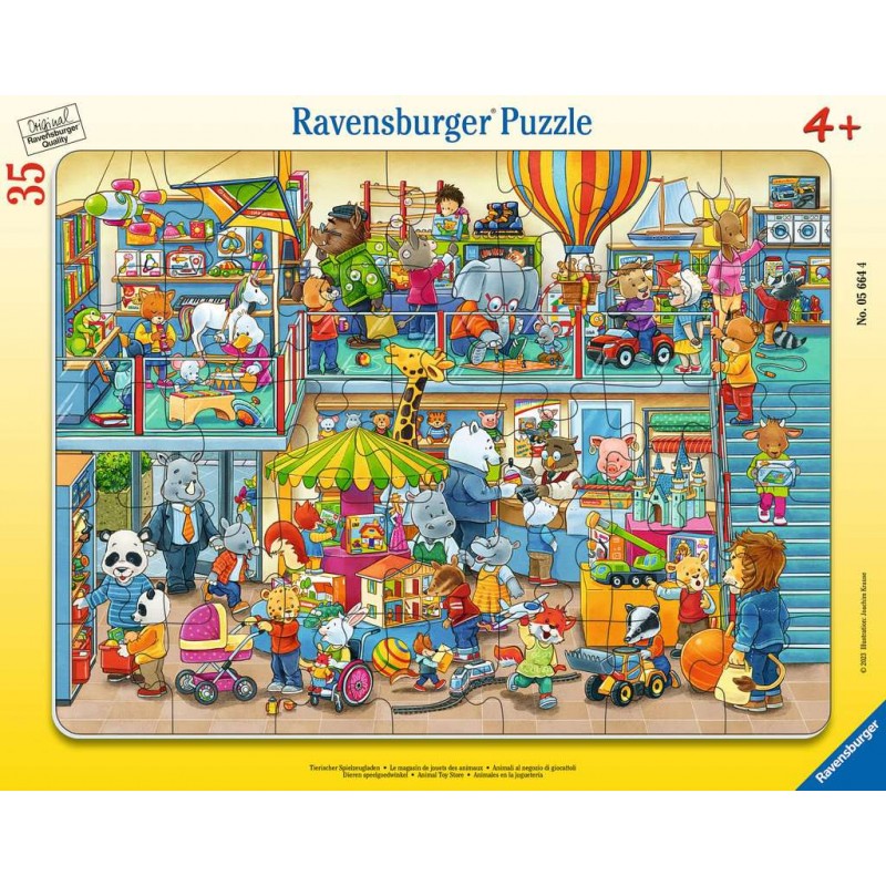 Ravensburger - Puzzle cadre 35 pièces - Le magasin de jouets des animaux