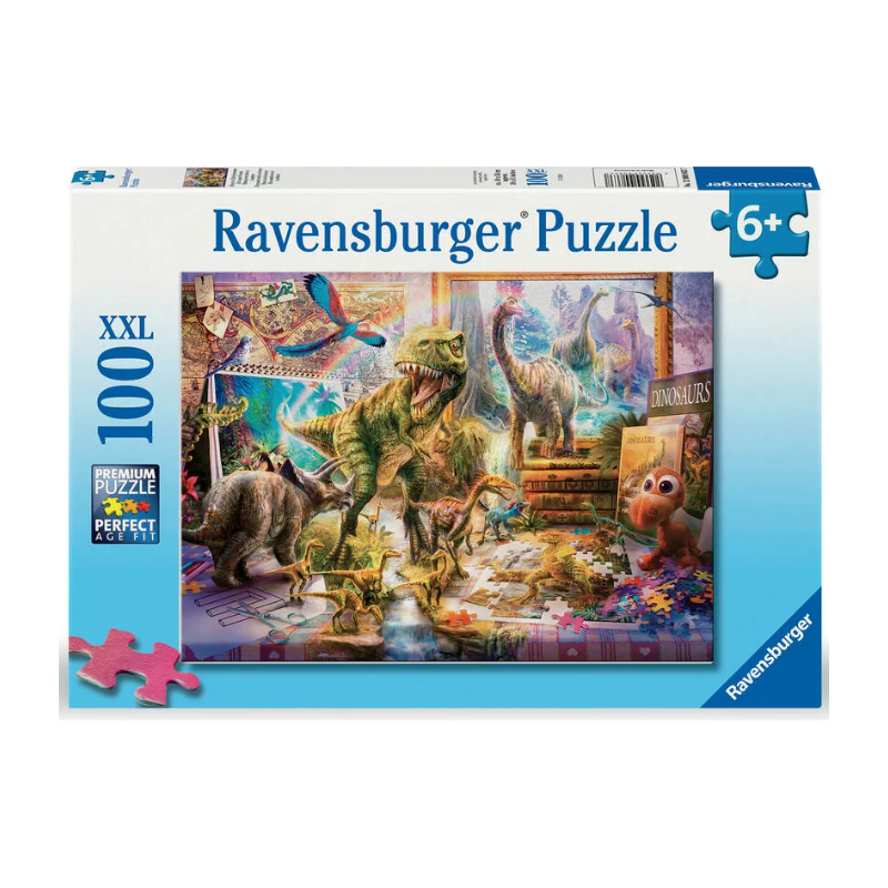 Ravensburger - Puzzle 100 pièces XXL - Dinosaures dans la chambre