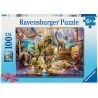 Ravensburger - Puzzle 100 pièces XXL - Dinosaures dans la chambre