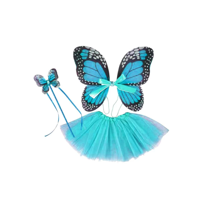 P'tit Clown - Déguisement et fête - Set papillon - enfant - turquoise