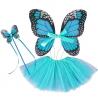 P'tit Clown - Déguisement et fête - Set papillon - enfant - turquoise