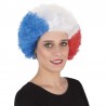 P'tit Clown - Déguisement et fête - Perruque courte frisée - bleu, blanc, rouge