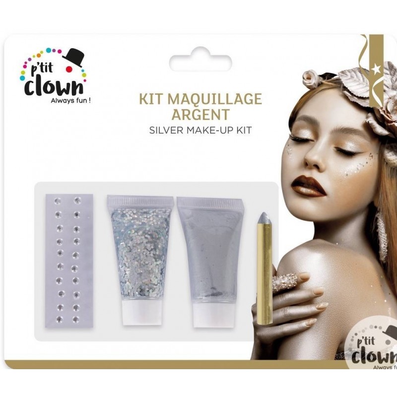 P'tit Clown - Déguisement et fête - Kit maquillage - argent