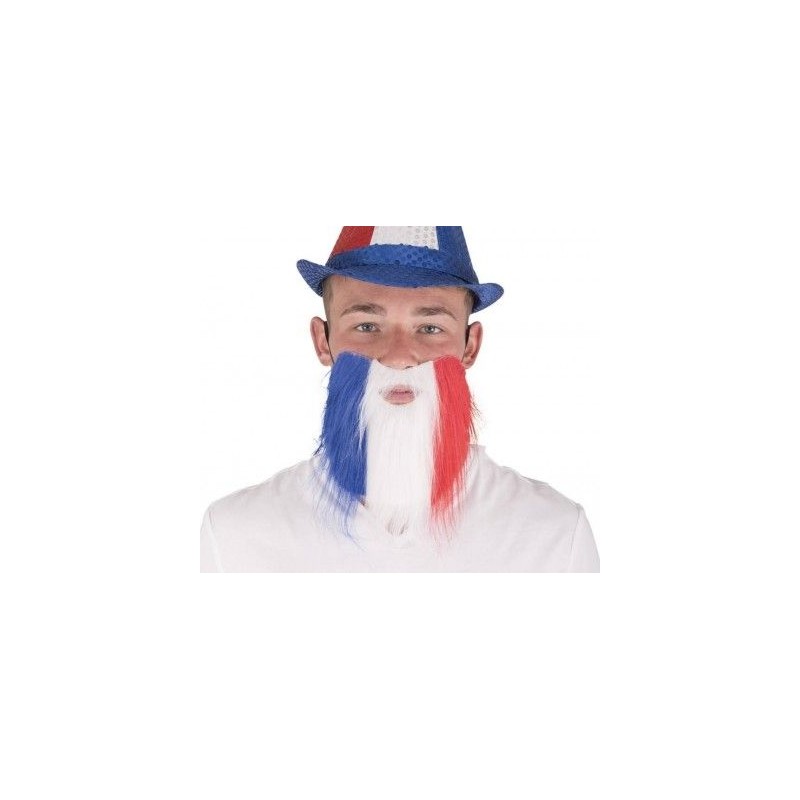 P'tit Clown - Déguisement et fête - Moustache et barbe - bleu, blanc, rouge