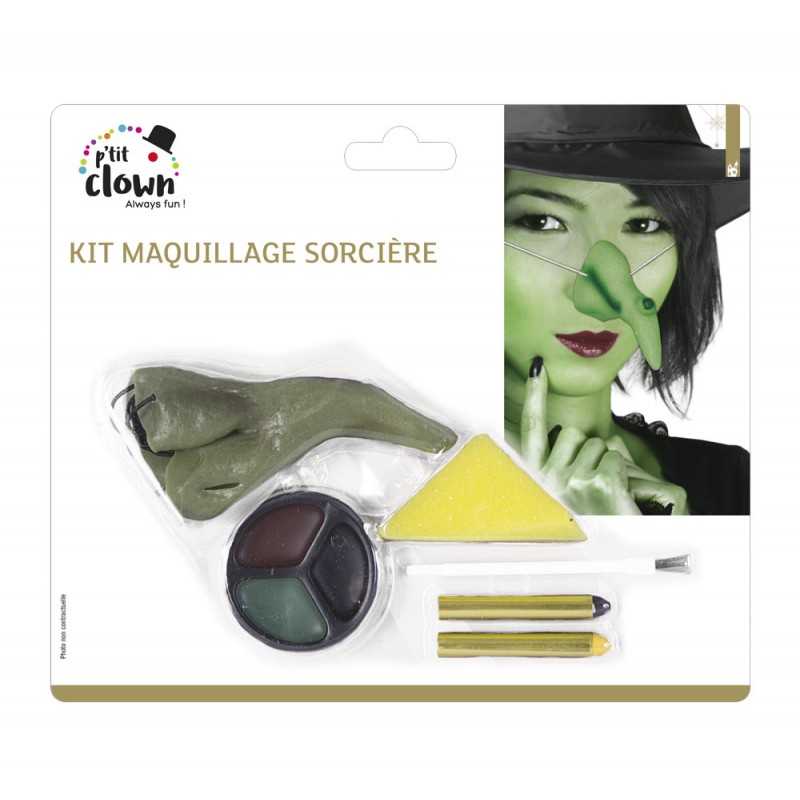 P'tit Clown - Déguisement et fête - Kit maquillage sorcière nez