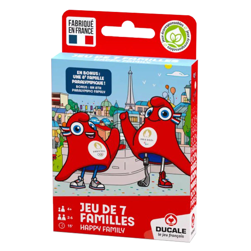 Ducale - Jeu de société - Jeu de 7 familles mascotte JO Paris 2024