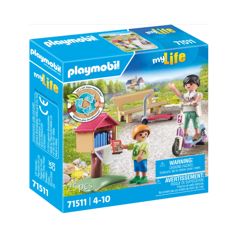 Playmobil - 71511 - My Life - Boite à livres avec maman et enfant