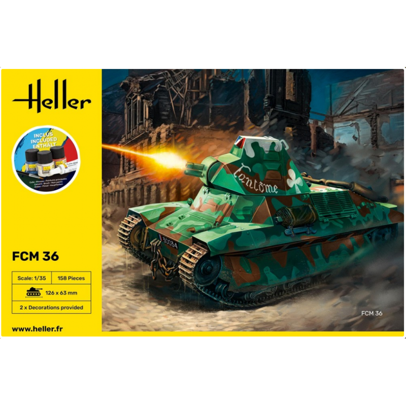 Heller - Maquette - Starter Kit - Char - FCM 36