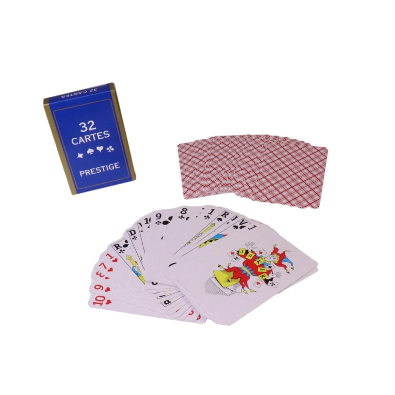 Kim Play - Jeu de société - Jeu de 32 cartes classiques - Couleur aléatoire