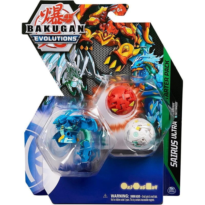 Bakugan - Starter Pack - Blister de 3 billes - Légèrement abimé (complet neuf scellé)