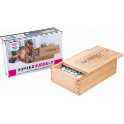 Jeu de société - Jeu de dominos 9 avec boîte de rangement en bois