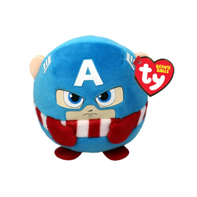 Peluche TY - Puffies 10 cm - Marvel Captain America