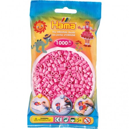 Hama - Perles - 207-48 - Taille Midi - Sachet 1000 perles rose pastel