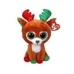 Peluche TY - Peluche 15 cm - Tinseltoes - Le renne de Noel