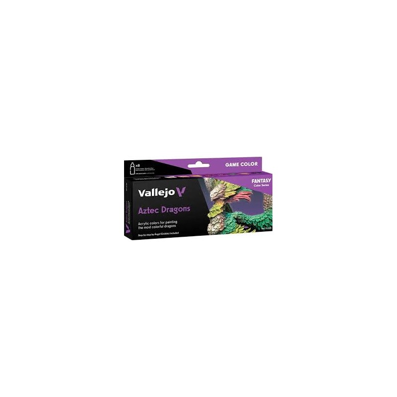 Vallejo - Coffret de peintures acryliques - Dragons aztèques - 8 peintures