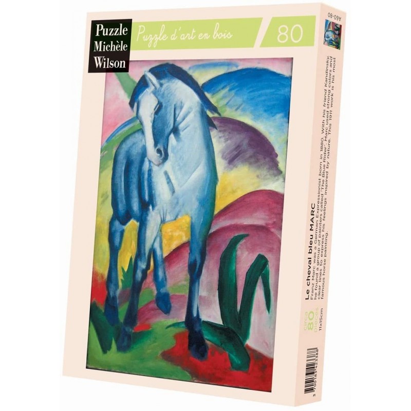 Michèle Wilson - Puzzle d'art en bois - 80 pièces - Le cheval bleu