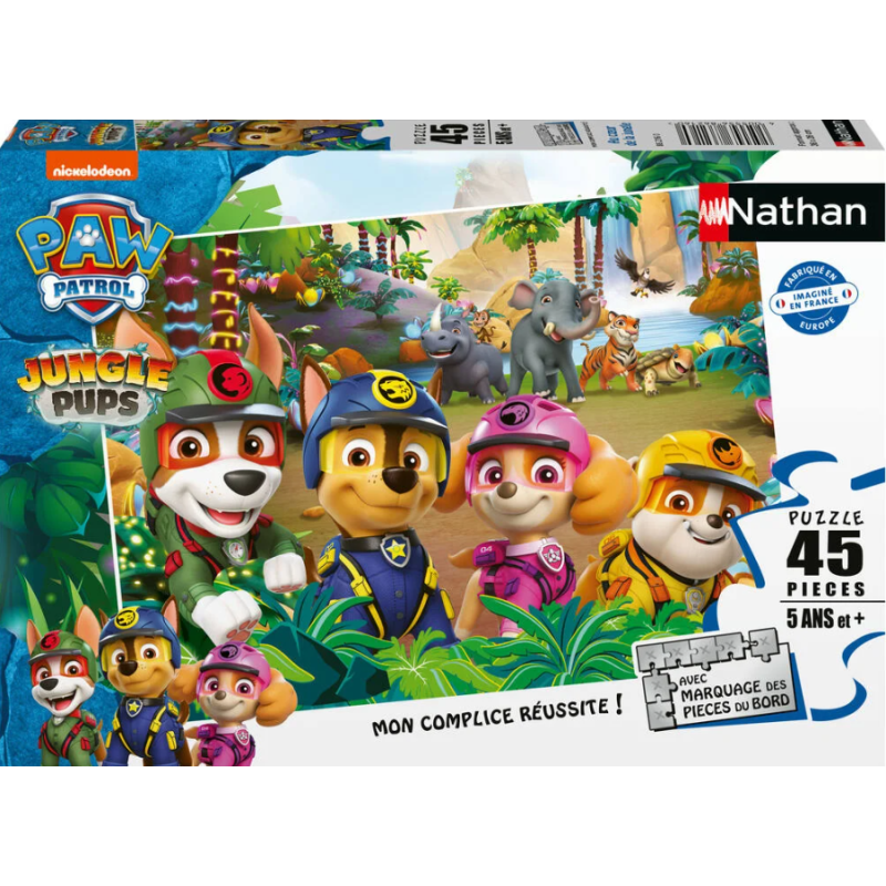 Nathan - Puzzle 45 pièces - Pat Patrouille - Au coeur de la jungle