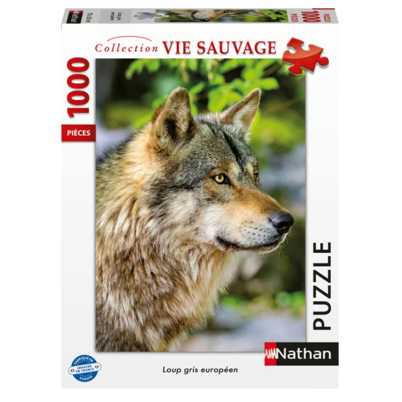 Nathan - Puzzle 1000 pièces - Loup gris européen