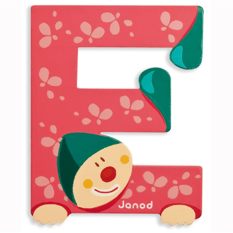 Janod - Lettre clown en bois - E