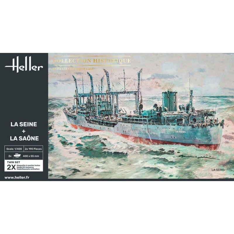 Heller - Maquette de bateau - Duo Set - Pétroliers La Seine et La Soane - 1:400