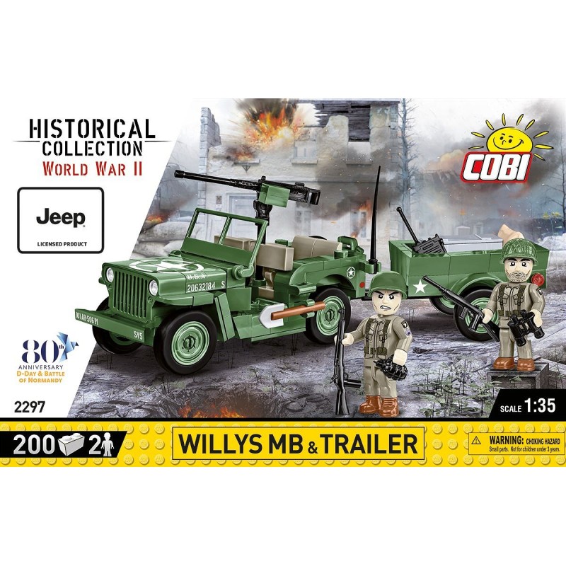 Cobi - Jeu de construction - Jeep Willys MB et Trailer