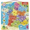 Janod - Puzzle Carte de France Magnétique - 93 Pièces Aimantées - Puzzle Enfant - Découvrir et Mémor