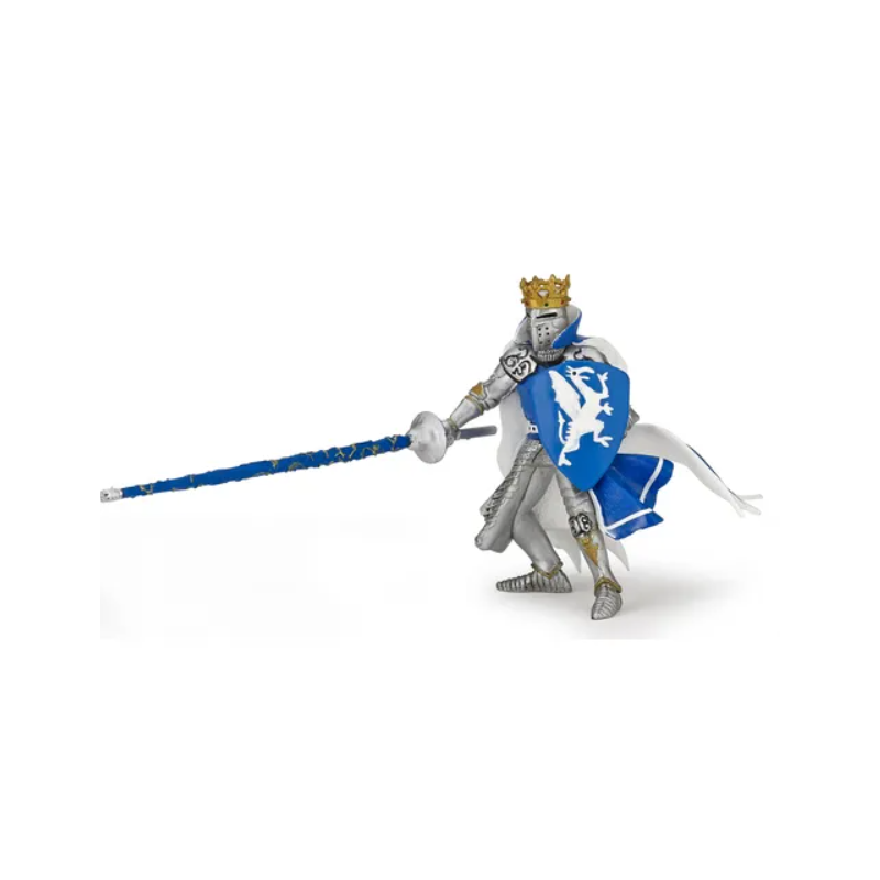 Papo - 39387 - Figurine médiévale - Roi au dragon bleu