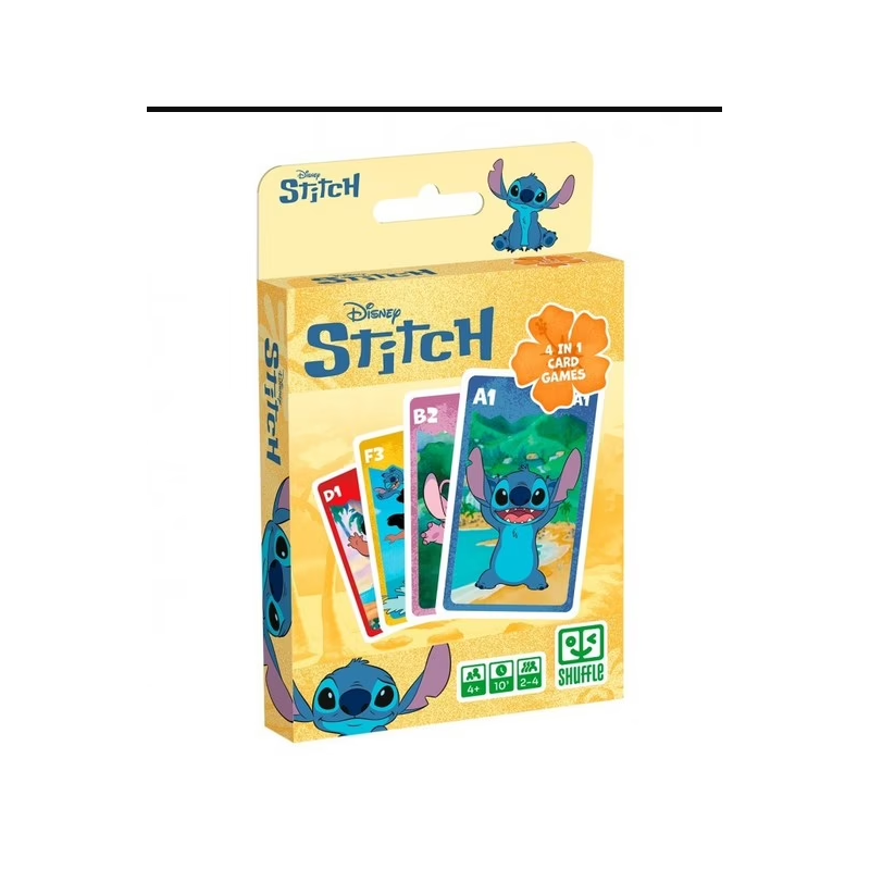 Shuffle - Jeu de familles 4 en 1 - Disney Stitch