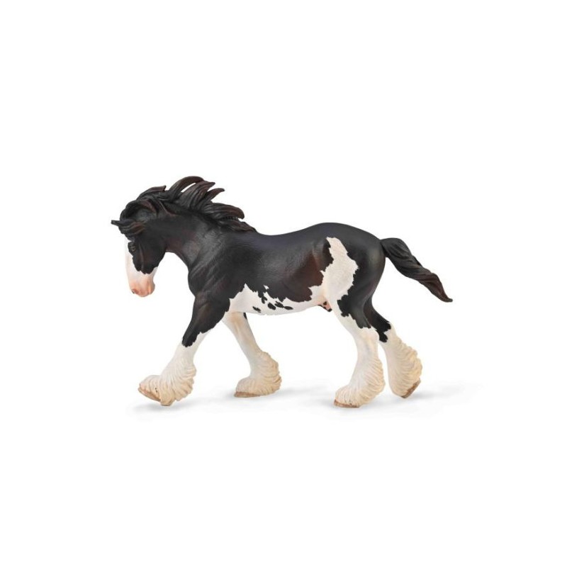 Collecta - Figurine de collection - Etalon Clydesdale robe sabino noir