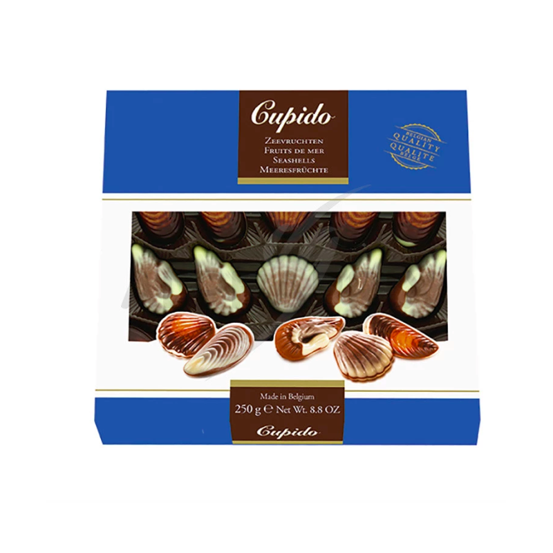 Coquillages en chocolat marbré - Praliné Belge - Coffret de 250g