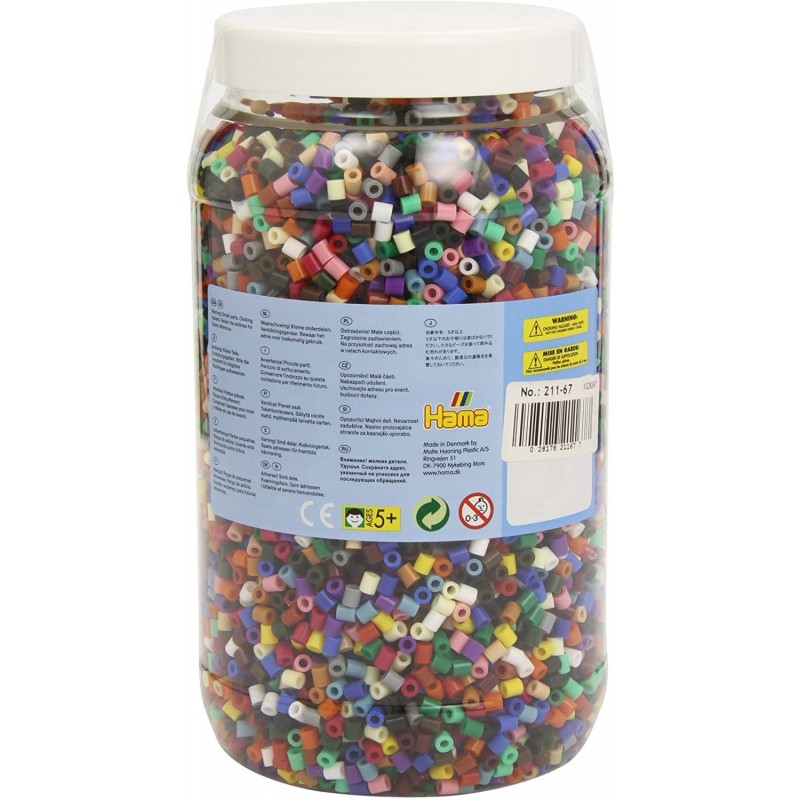 Hama - Perles - 211-67 - Taille Midi - Pot 13000 perles 22 couleurs