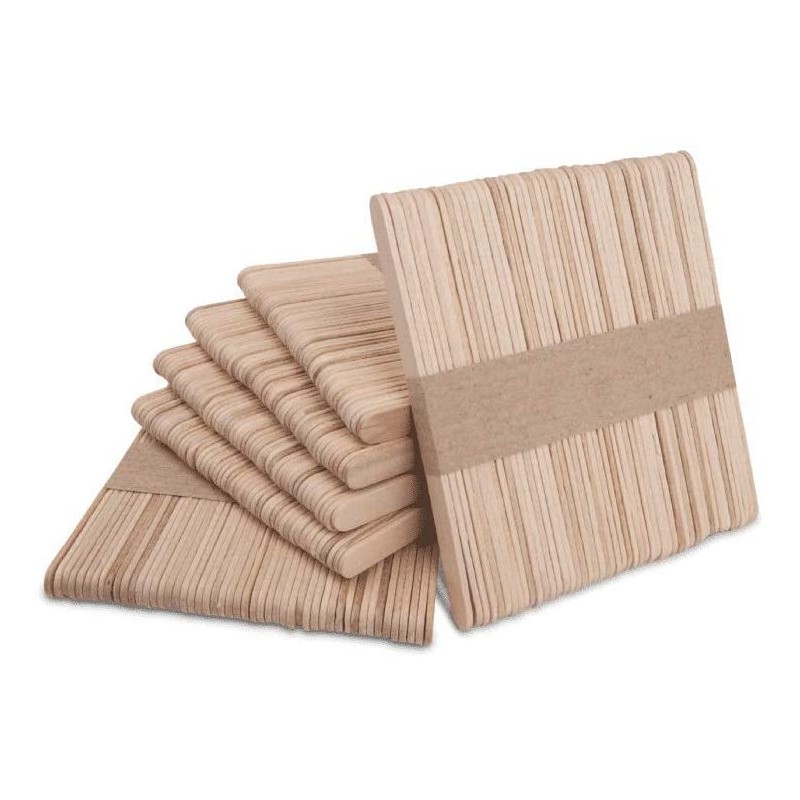 PW INTERNATIONAL Sachet de 300 Batonnets Plats en bois 93 mm