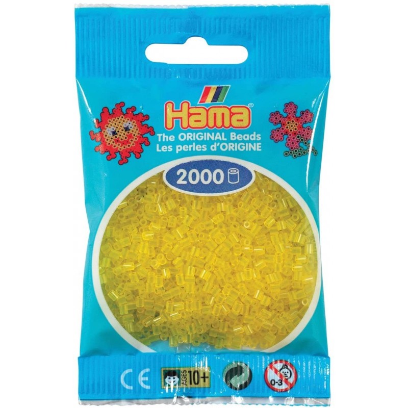 Hama - Perles - 501-14 - Taille Mini - Sachet 2000 perles vert transparent