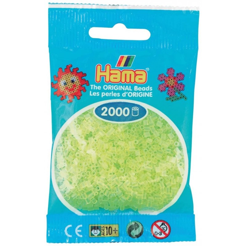 Hama - Perles - 501-34 - Taille Mini - Sachet 2000 perles jaune néon